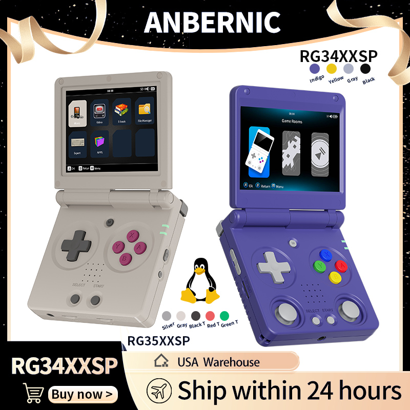 Gaming Console All In One - Anbernic RG34XXSP RG35XXSP Flip Console de