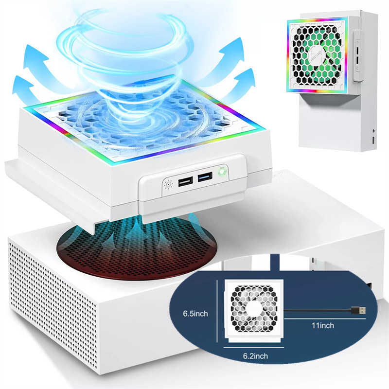 Gaming Console Xbox Series S - Ventilador de refrigeração led atmosfera luz