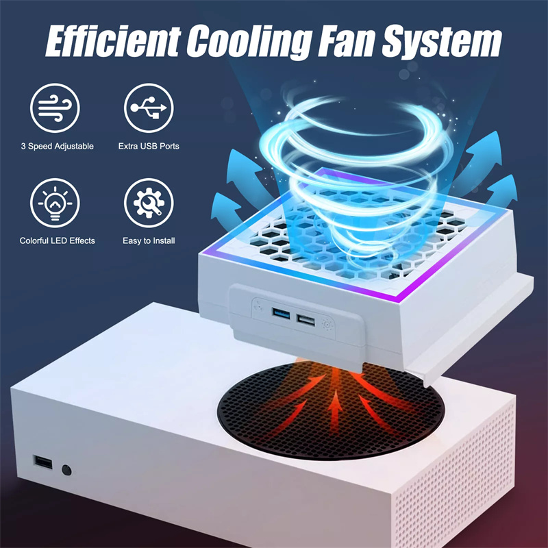 Gaming Console Xbox Series S - Ventilador de refrigeração led atmosfera luz
