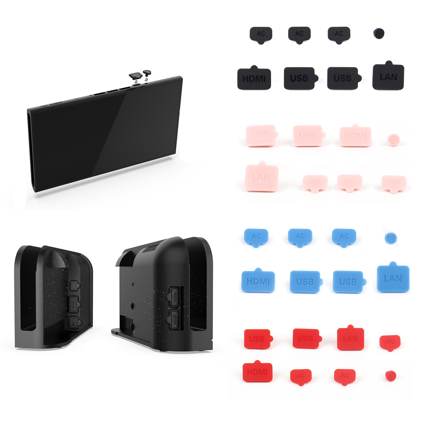 Gaming Console Nintendo Switch - Anti-poeira plug silicone usb hdmi tipo