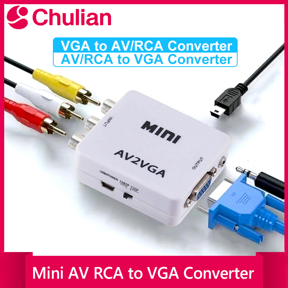 Gaming Console Or Pc - Conversor VGA para AV 1080P Adaptador
