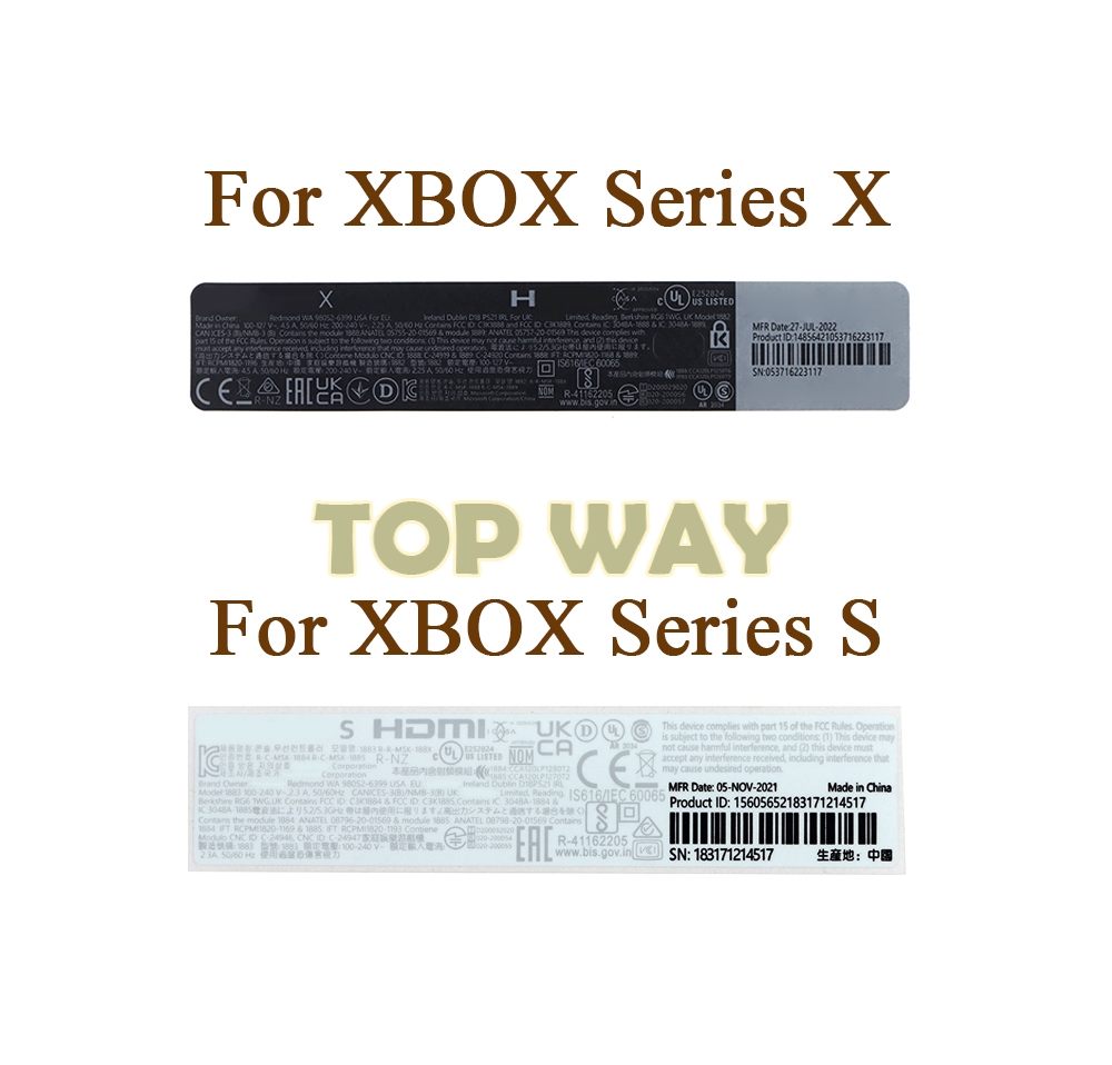 Gaming Console Xbox Series S - 5 PCS Habitação Shell Adesivo Etiquetas