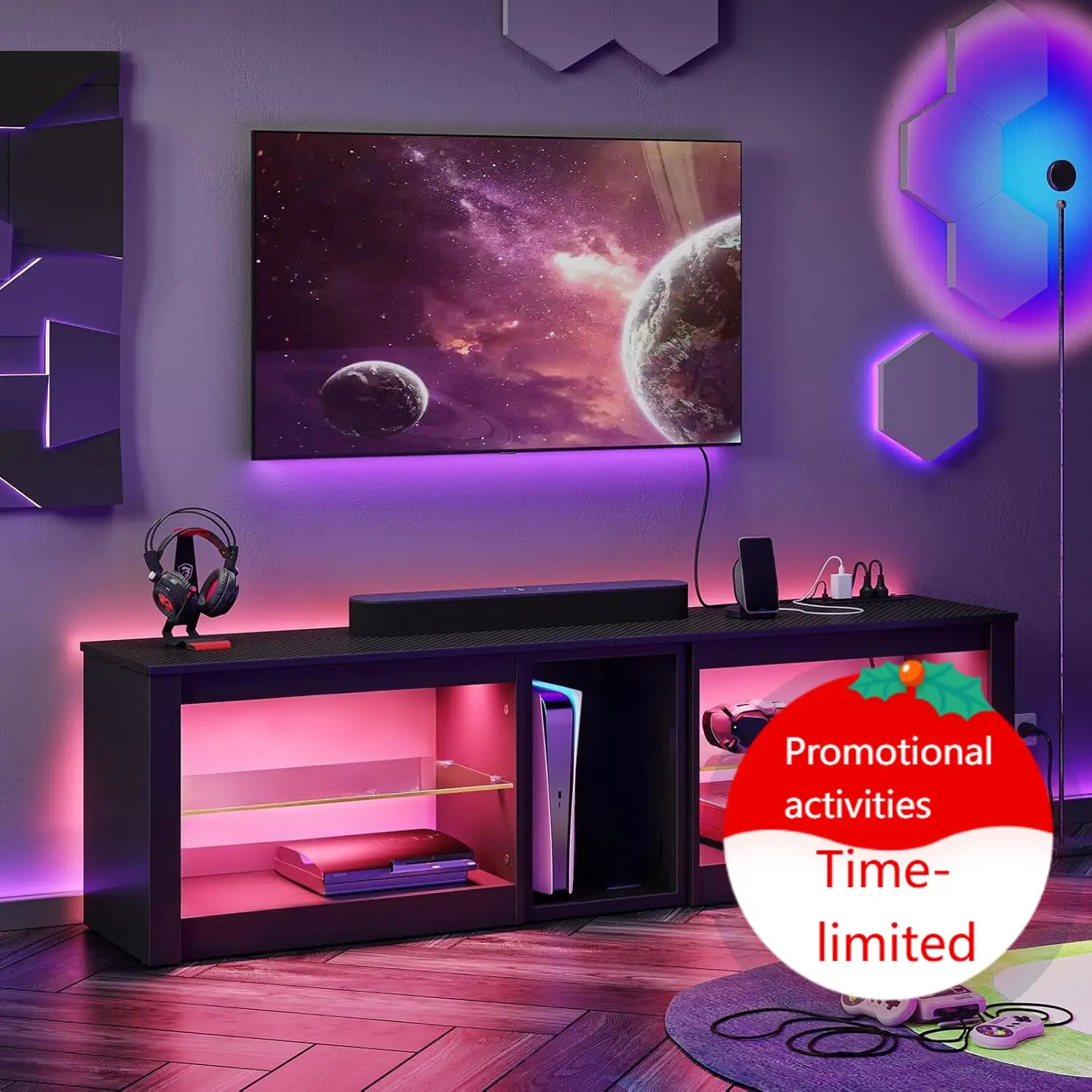 Gaming Console Tv Stand - Centro de Entretenimento para PS5, Suporte