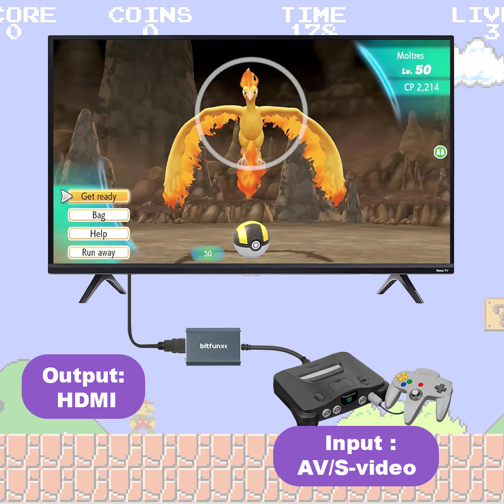 Adaptador Bitfunx 720P Svideo  - Gaming Console All In One avaliação e preço