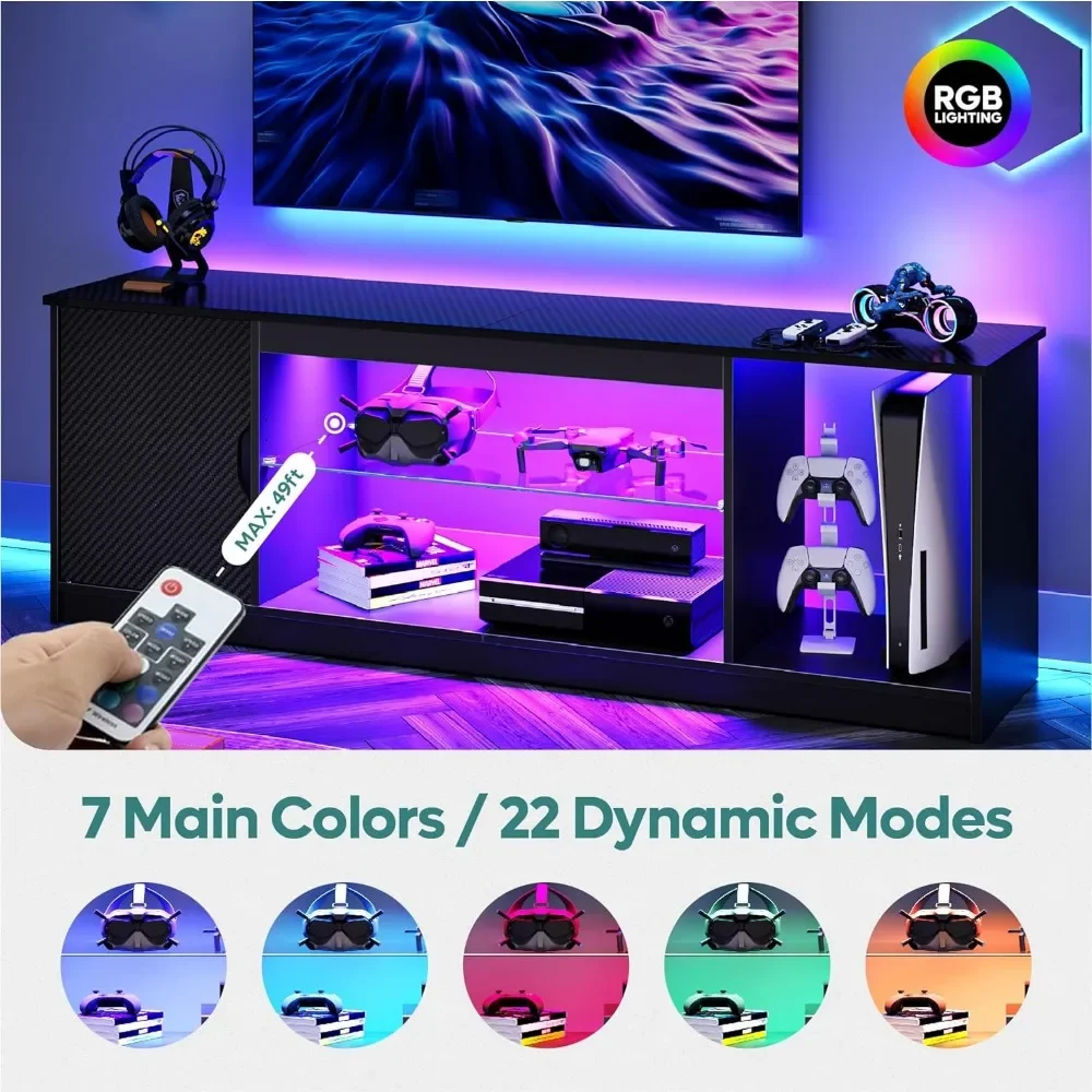 Centro de entretenimento LED B - Gaming Console Tv Stand avaliação e preço