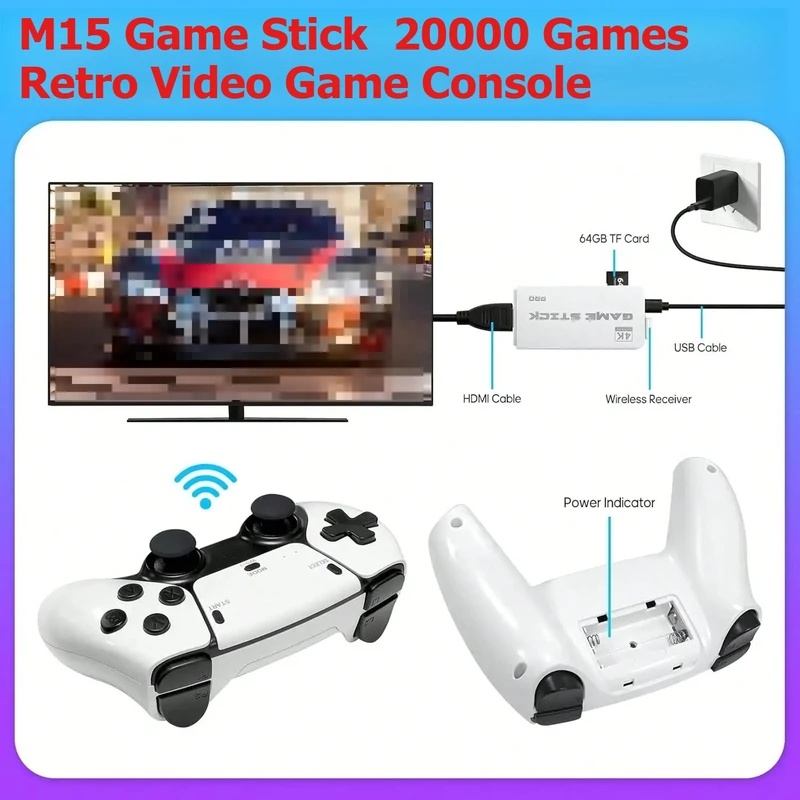 M15 Retro Video Game Stick 2.4 - Gaming Console Stick avaliação e preço