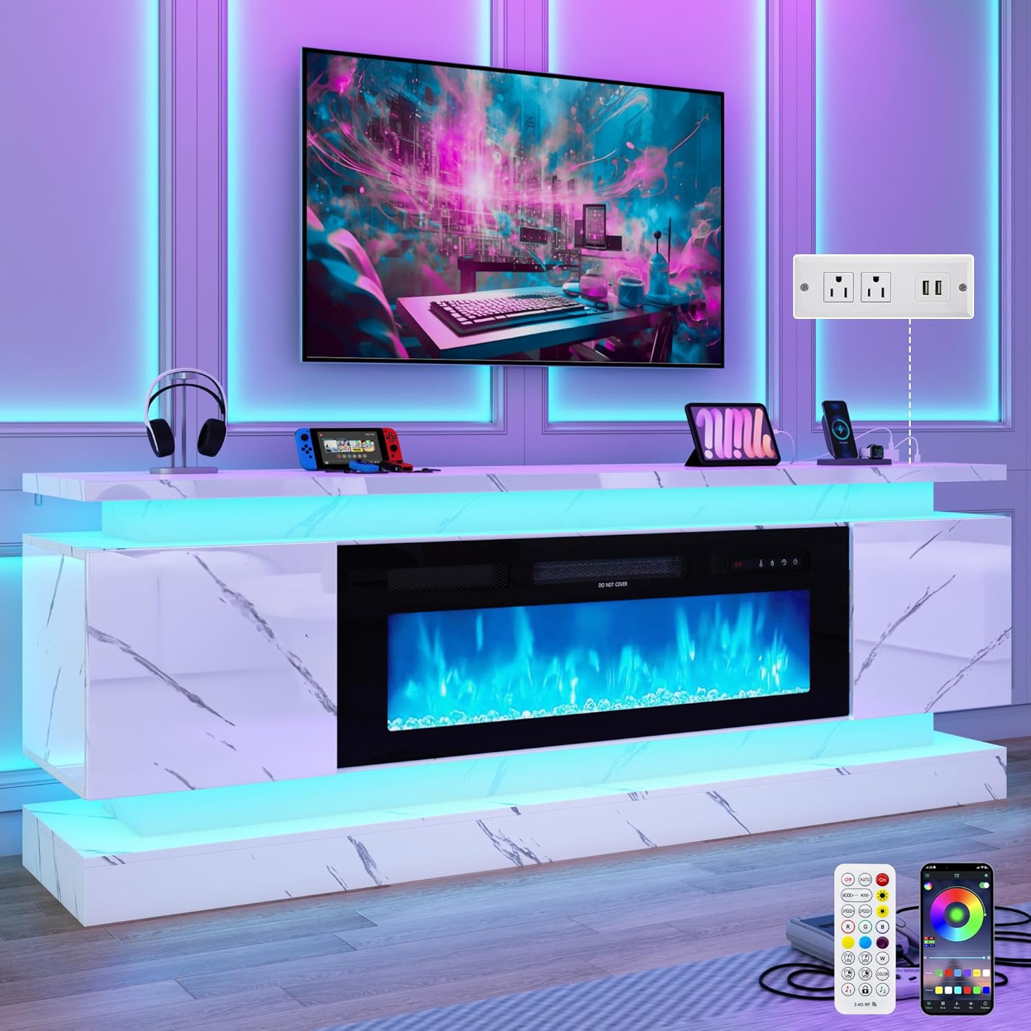 Suportes para TV LED de 71 pol - Gaming Console Tv Stand avaliação e preço