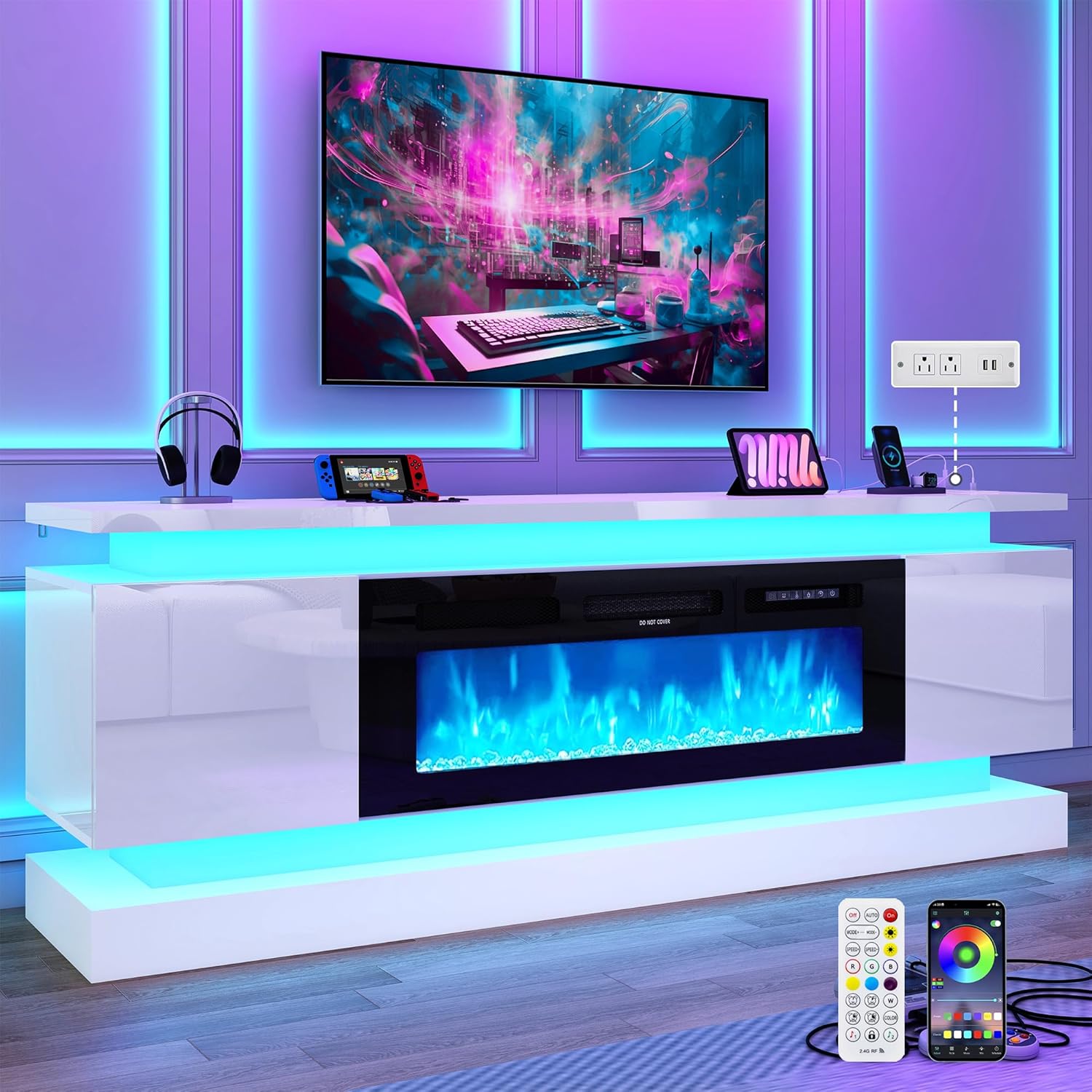 Suportes para TV LED de 71 pol - Gaming Console Tv Stand avaliação e preço