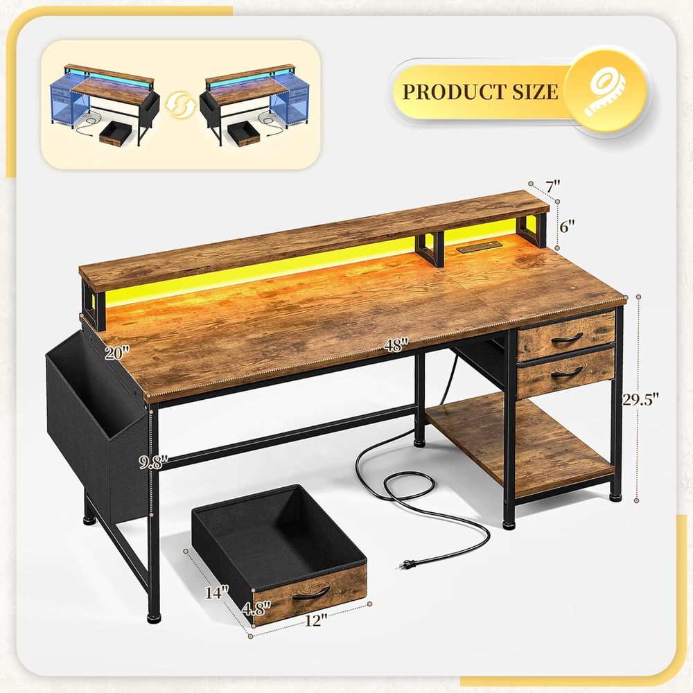 Mesa de Jogos Compacta 48 com  - Led Gaming Light Strip avaliação e preço