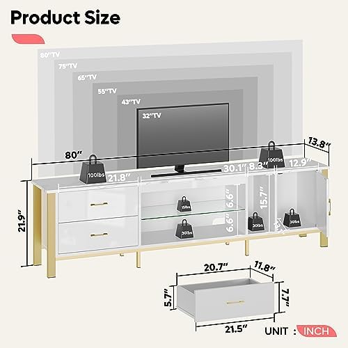 Suporte para TV de 75/80/85 po - Gaming Console Tv Stand avaliação e preço