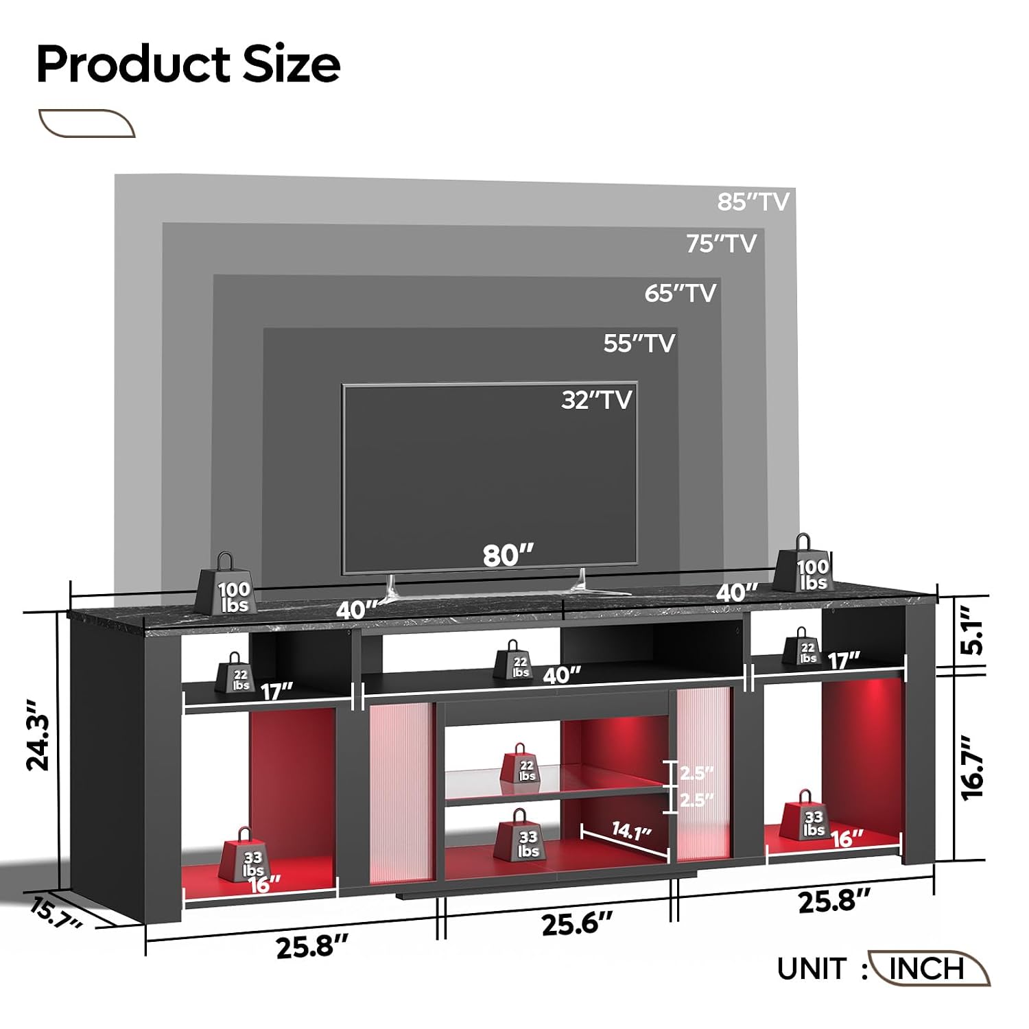 Suporte para TV de 80 Polegada - Gaming Console Tv Stand avaliação e preço