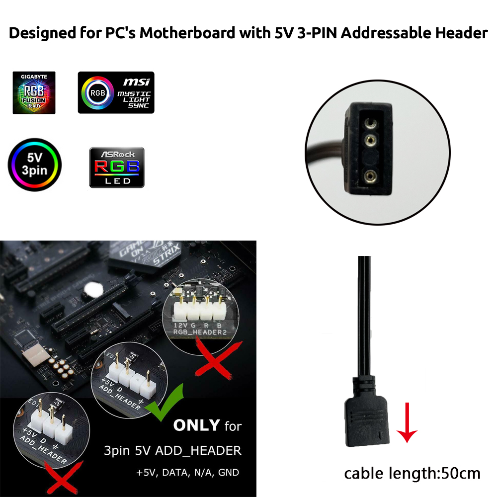 Conector ARGB 3 Pinos 5V para  - Led Gaming Light Strip avaliação e preço
