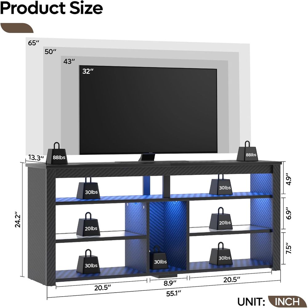 Suporte de TV Moderno para TVs - Gaming Console Tv Stand avaliação e preço